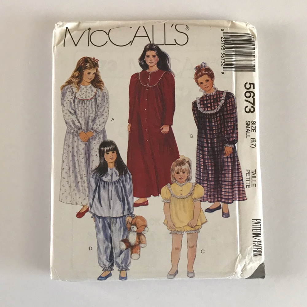 🧵3for12🧵 VTG McCall’s Pattern 5673 Child’s Sleepwear